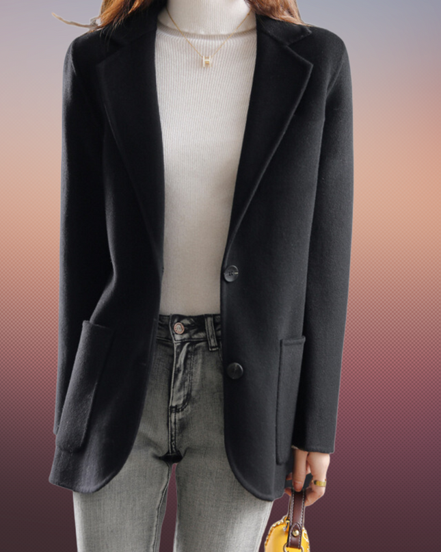 Rigia | Tailored Wool Blazer Coat – Buttons & Pockets Coat
