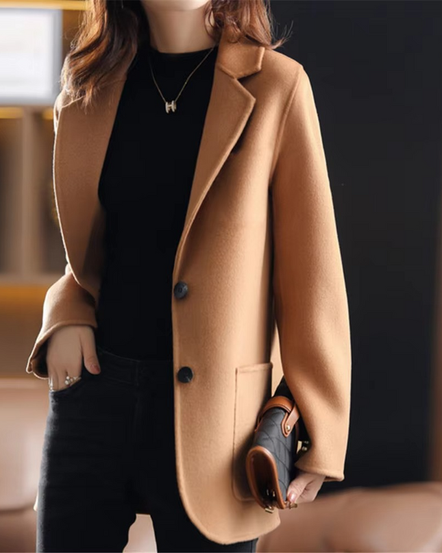 Rigia | Tailored Wool Blazer Coat – Buttons & Pockets Coat