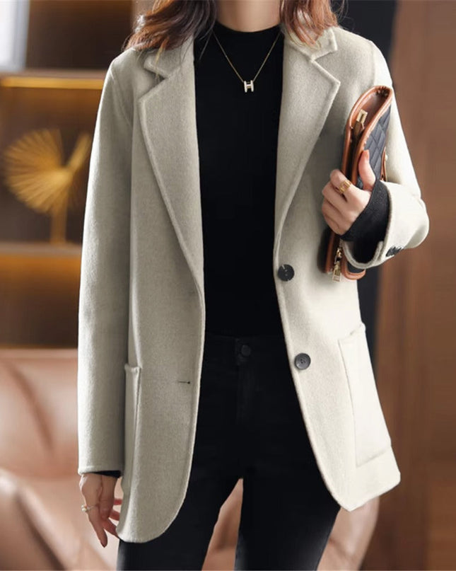 Rigia | Tailored Wool Blazer Coat – Buttons & Pockets Coat