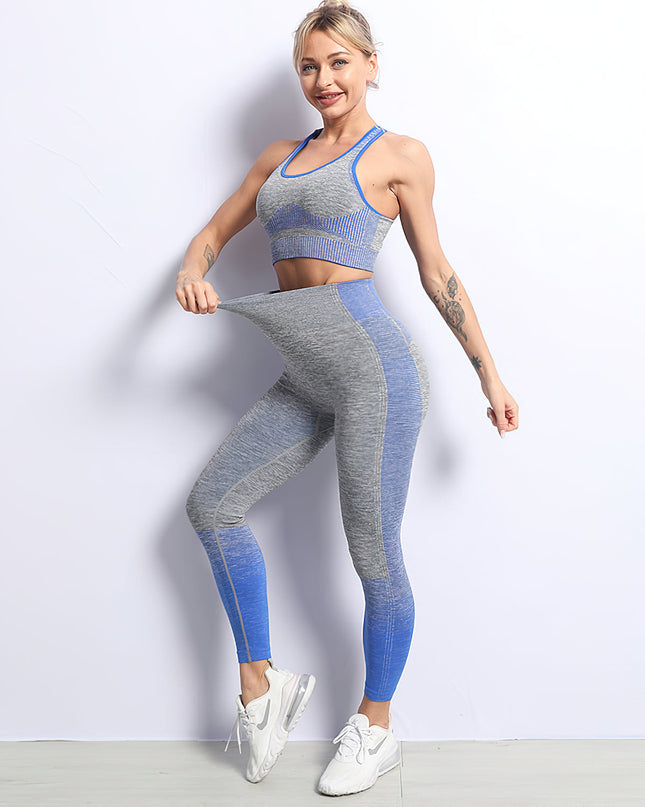 Santara | Women’s Seamless Leggings – Balanced Motion Design - Blue