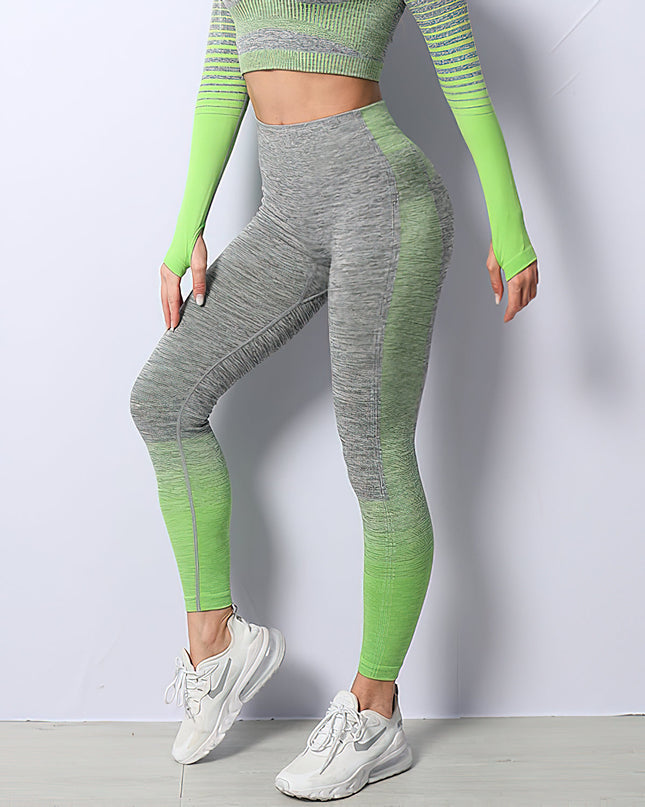 Santara | Women’s Seamless Leggings – Balanced Motion Design - Light Green