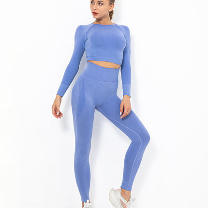 Serelise | Women’s Seamless Leggings – Graceful Stretch Silhouette - Blue