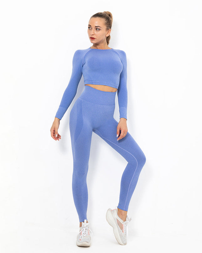 Serelise | Women’s Seamless Leggings – Graceful Stretch Silhouette - Blue