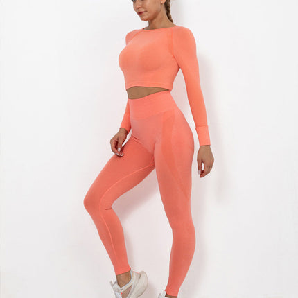 Serelise | Women’s Seamless Leggings – Graceful Stretch Silhouette - Orange