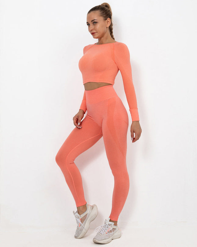 Serelise | Women’s Seamless Leggings – Graceful Stretch Silhouette - Orange