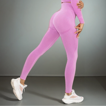 Serelise | Women’s Seamless Leggings – Graceful Stretch Silhouette - Pink