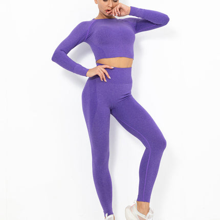 Serelise | Women’s Seamless Leggings – Graceful Stretch Silhouette - Purple