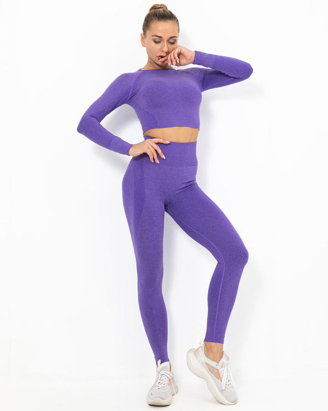 Serelise | Women’s Seamless Leggings – Graceful Stretch Silhouette - Purple