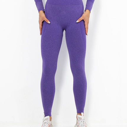 Serelise | Women’s Seamless Leggings – Graceful Stretch Silhouette - Purple