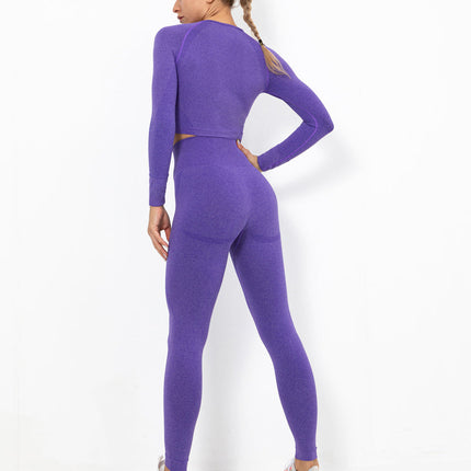 Serelise | Women’s Seamless Leggings – Graceful Stretch Silhouette - Purple