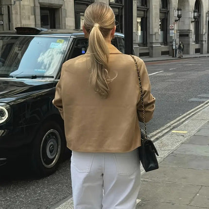 Serena  | Button-Down Suede Jacket – Cropped Jacket