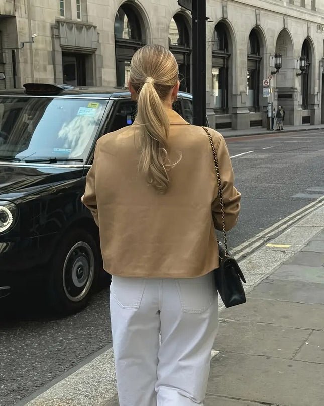 Serena  | Button-Down Suede Jacket – Cropped Jacket