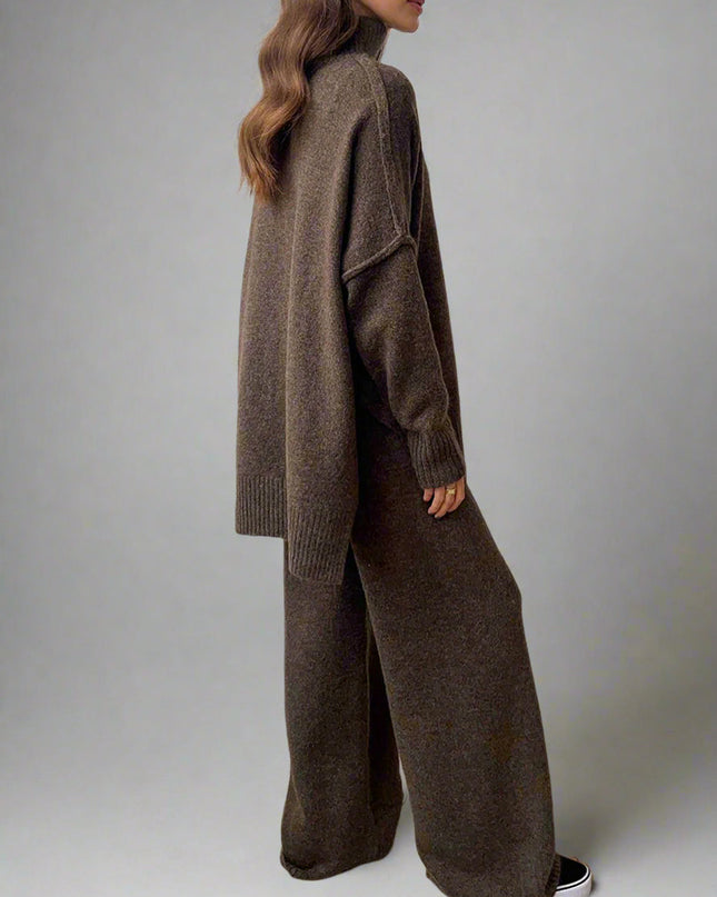 Serenia | Turtleneck Knit Pants Set – High Neck Knitwear