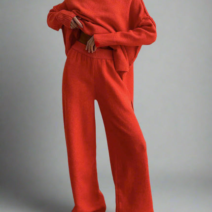 Serenia | Turtleneck Knit Pants Set – High Neck Knitwear