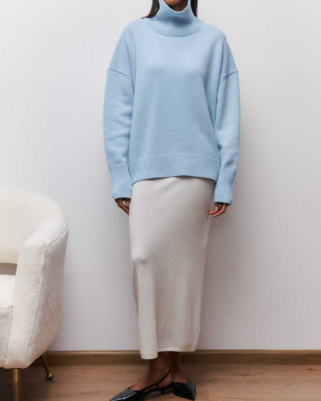 SkyMist | Oversized Turtleneck Sweater – Roll Neck Knitwear