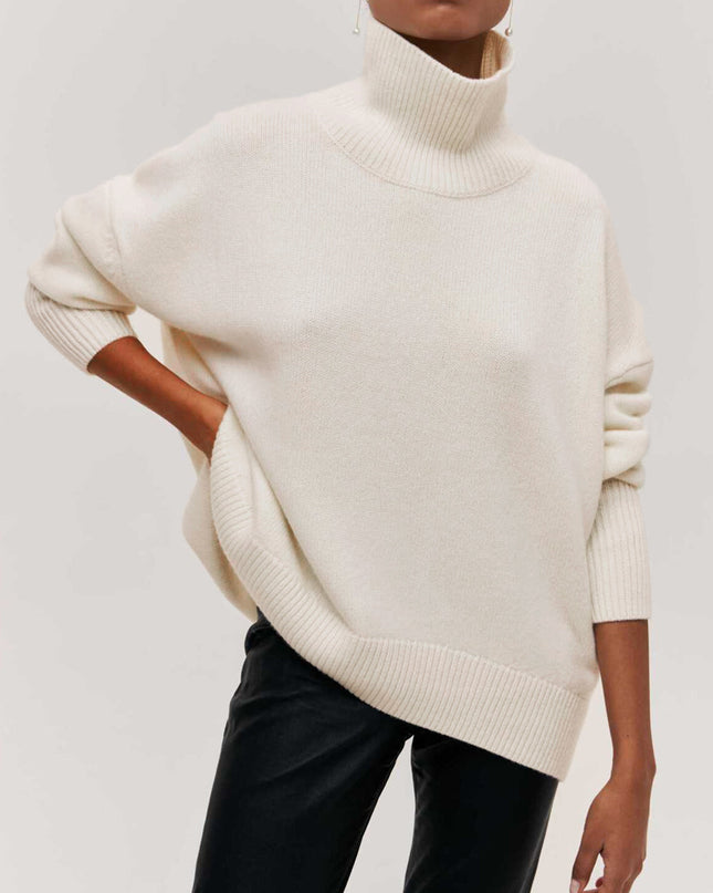 SkyMist | Oversized Turtleneck Sweater – Roll Neck Knitwear