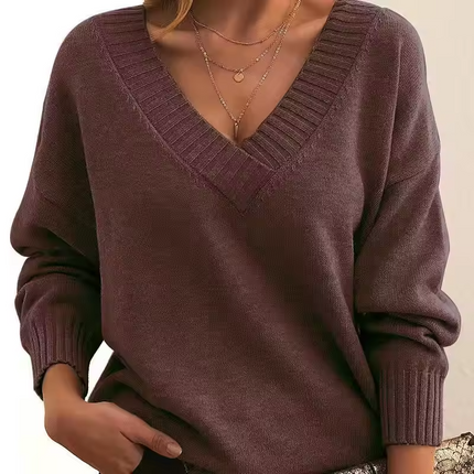 Skyie | V-Neck Knit Sweater – Ribbed Knitwear