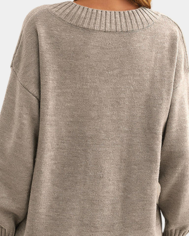 Skyie | V-Neck Knit Sweater – Ribbed Knitwear