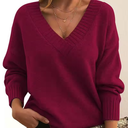Skyie | V-Neck Knit Sweater – Ribbed Knitwear