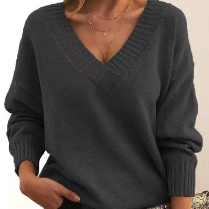 Skyie | V-Neck Knit Sweater – Ribbed Knitwear