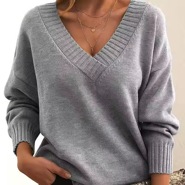 Skyie | V-Neck Knit Sweater – Ribbed Knitwear