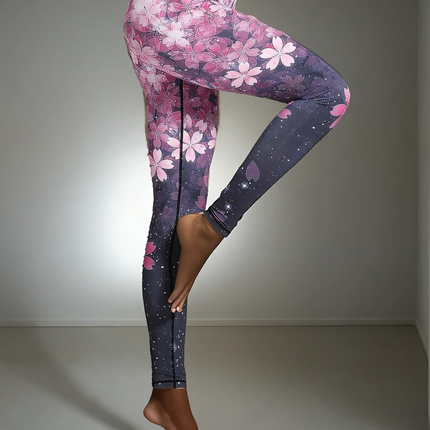 Soléa | Women’s Floral Luxe Leggings – Elegant Workout Wear - Floral