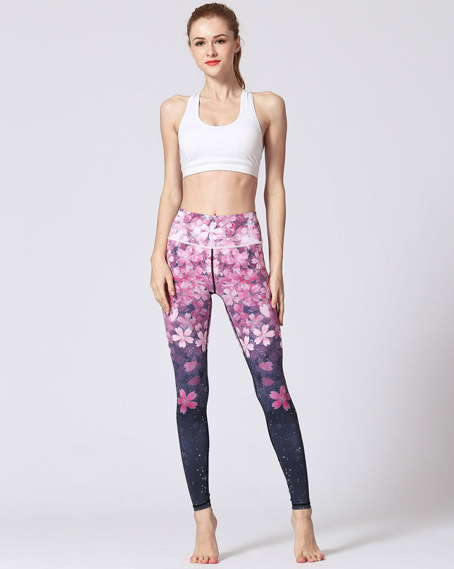 Soléa | Women’s Floral Luxe Leggings – Elegant Workout Wear - Floral