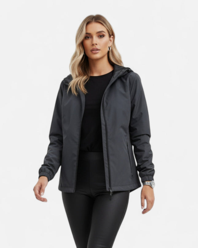 Solvett | Hooded Waterproof Jacket – Outdoor with High Neckline