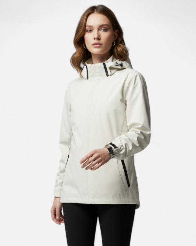 Solvett | Hooded Waterproof Jacket – Outdoor with High Neckline