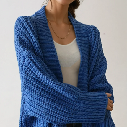 Splitara | Oversize Knitwear Cardigan – Wool Cape