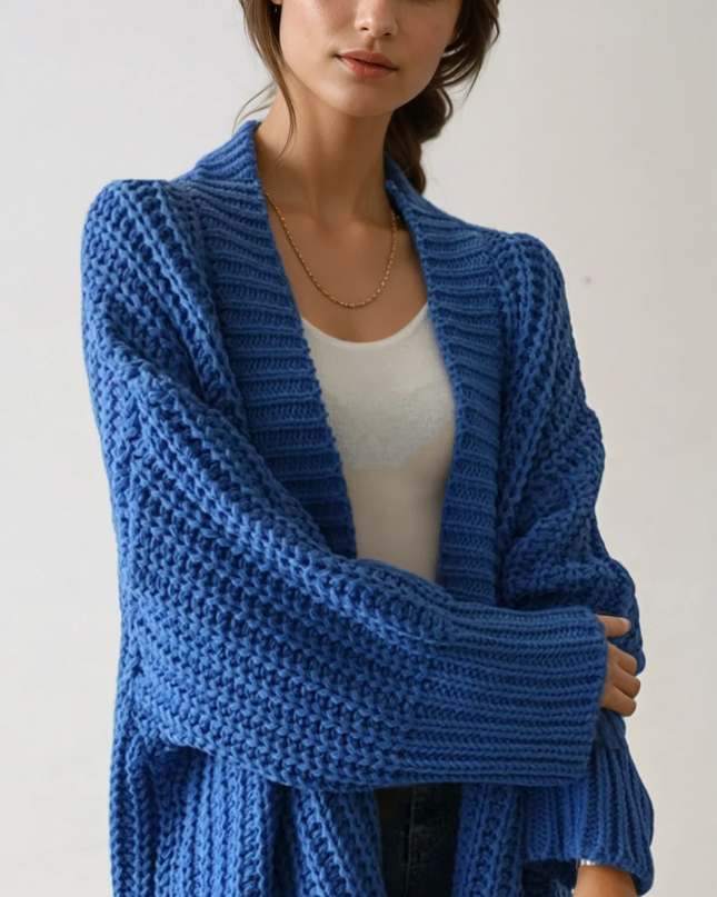 Splitara | Oversize Knitwear Cardigan – Wool Cape