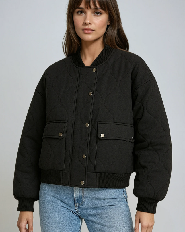 Stonia | Geometric Bomber Jacket – Cropped Jacket