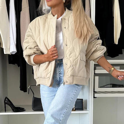 Stonia | Geometric Bomber Jacket – Cropped Jacket