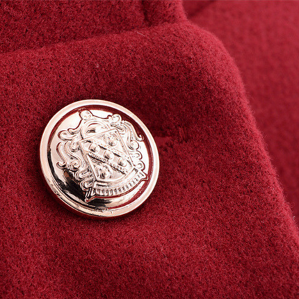 Taniara | Belted Wool Cape Coat – Gold Button