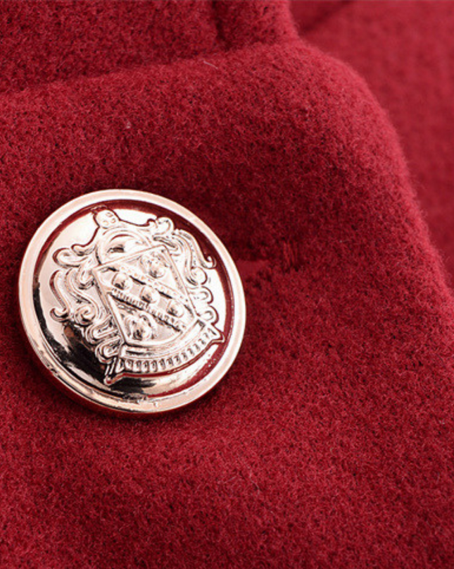 Taniara | Belted Wool Cape Coat – Gold Button