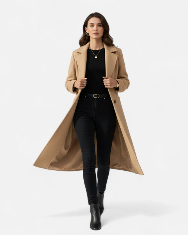 Tremora | Women’s Lapel Overcoat – Belted Coat Design