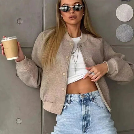 Tweedale | Cropped Bomber Jacket – Pocket with Clasp Closure