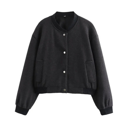 Tweedale | Cropped Bomber Jacket – Pocket with Clasp Closure