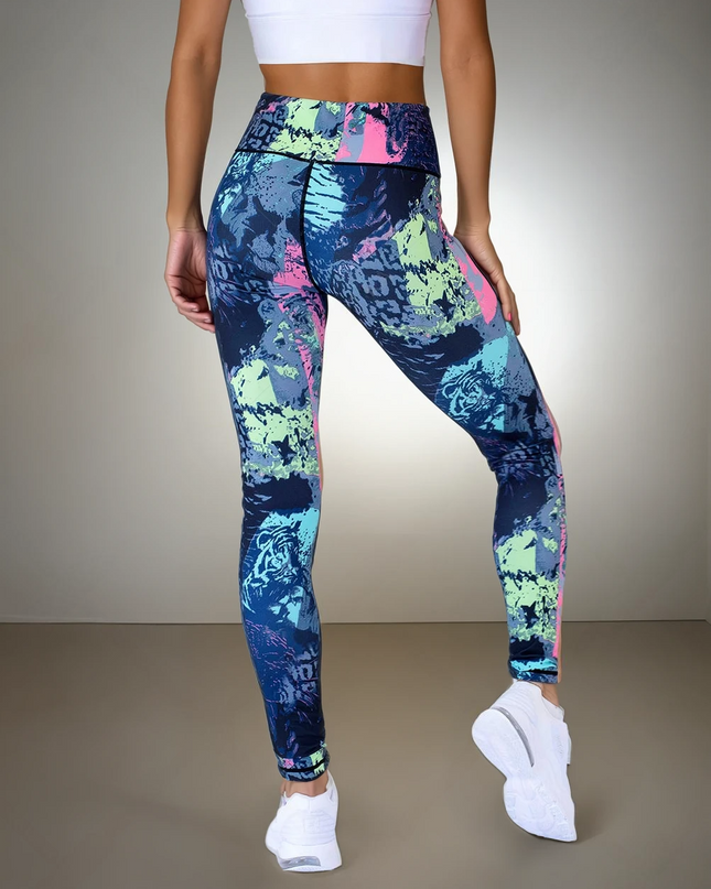 Véra | Women’s Abstract Print Leggings – Artistic Athleisure - Colorful