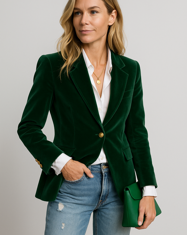 Veloria | Velvet Blazer – Buttoned Coat