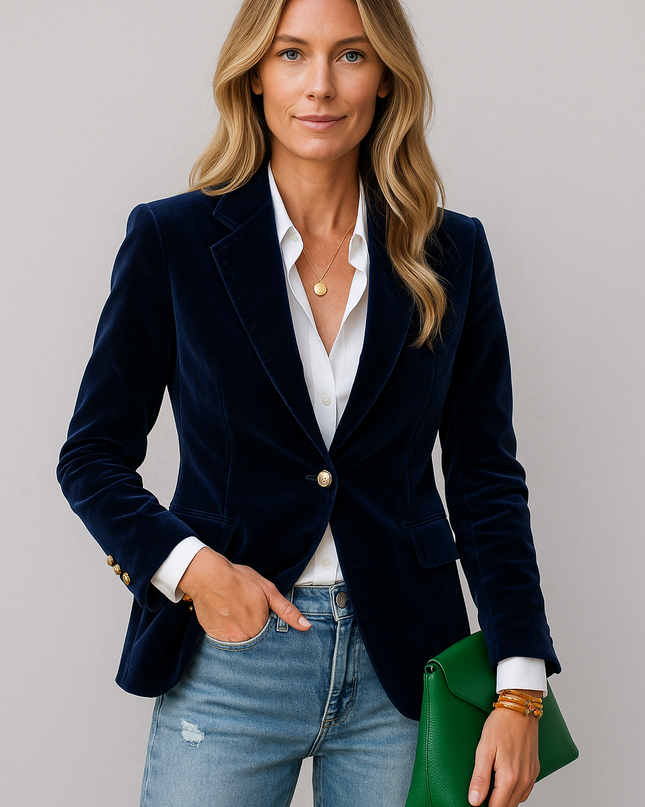 Veloria | Velvet Blazer – Buttoned Coat