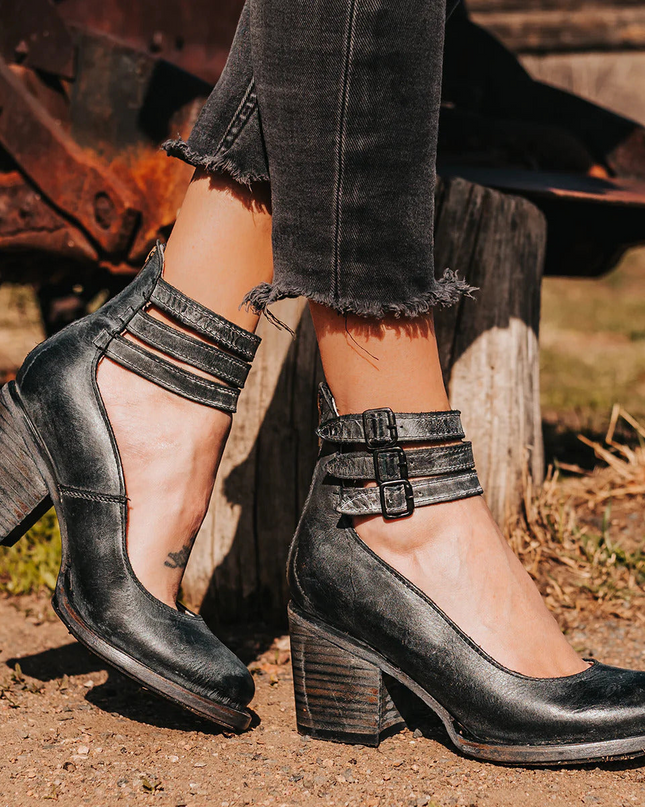 Veronelle | High Heels Sandals – Three Straps Block Heel