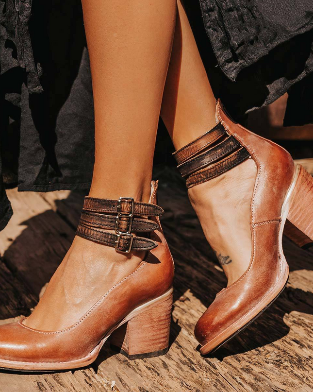 Veronelle | High Heels Sandals – Three Straps Block Heel