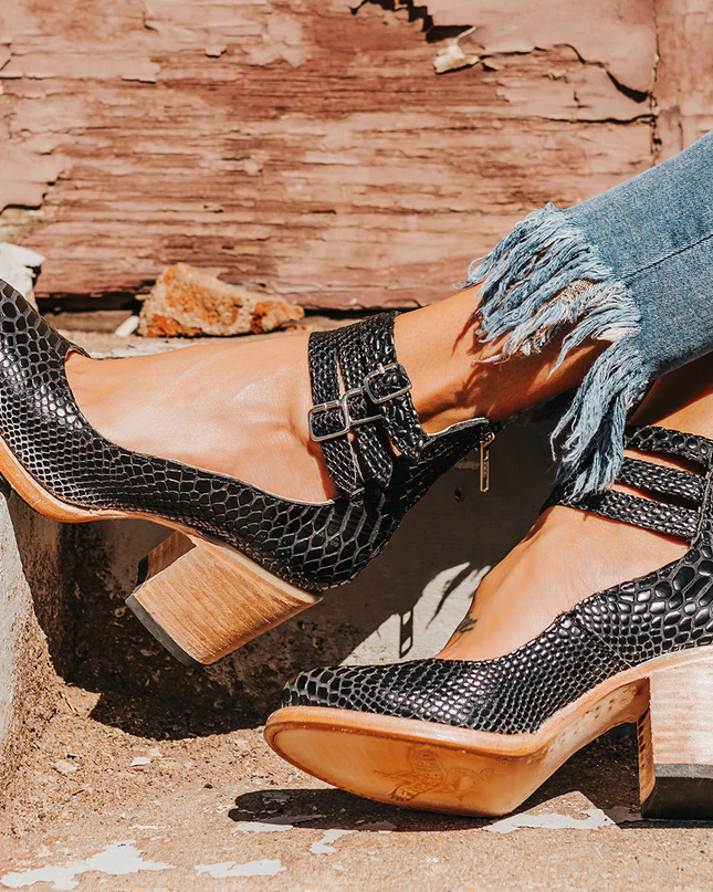 Veronelle | High Heels Sandals – Three Straps Block Heel