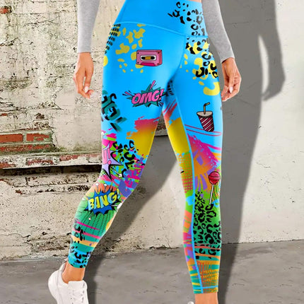 Vintessa | Women’s High-Rise Leggings – Retro-Inspired Activewear - Blue