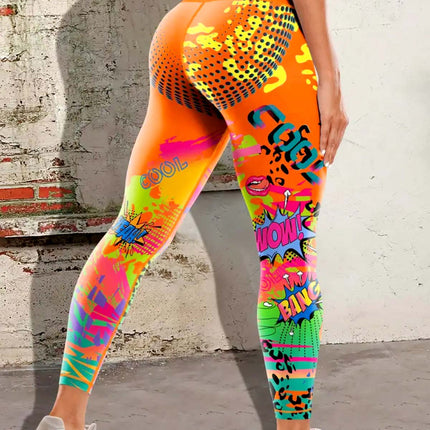 Vintessa | Women’s High-Rise Leggings – Retro-Inspired Activewear - Orange