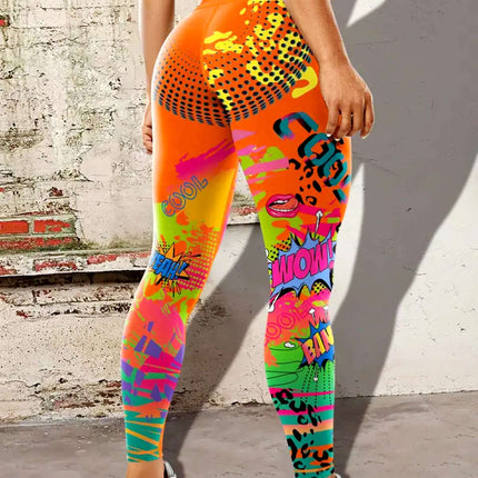Vintessa | Women’s High-Rise Leggings – Retro-Inspired Activewear - Orange