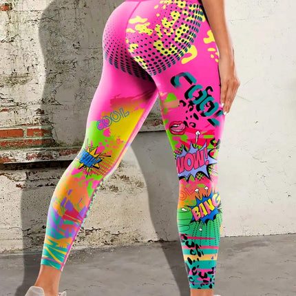 Vintessa | Women’s High-Rise Leggings – Retro-Inspired Activewear - Pink