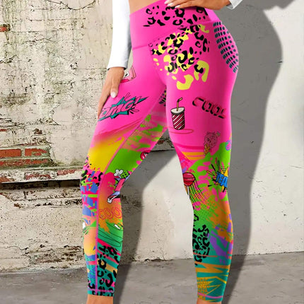 Vintessa | Women’s High-Rise Leggings – Retro-Inspired Activewear - Pink