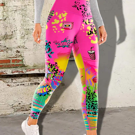 Vintessa | Women’s High-Rise Leggings – Retro-Inspired Activewear - Pink